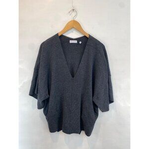 525 American Merino Wool Sweater Short Sleeve V Neck Kangaroo Pocket Size XS/S